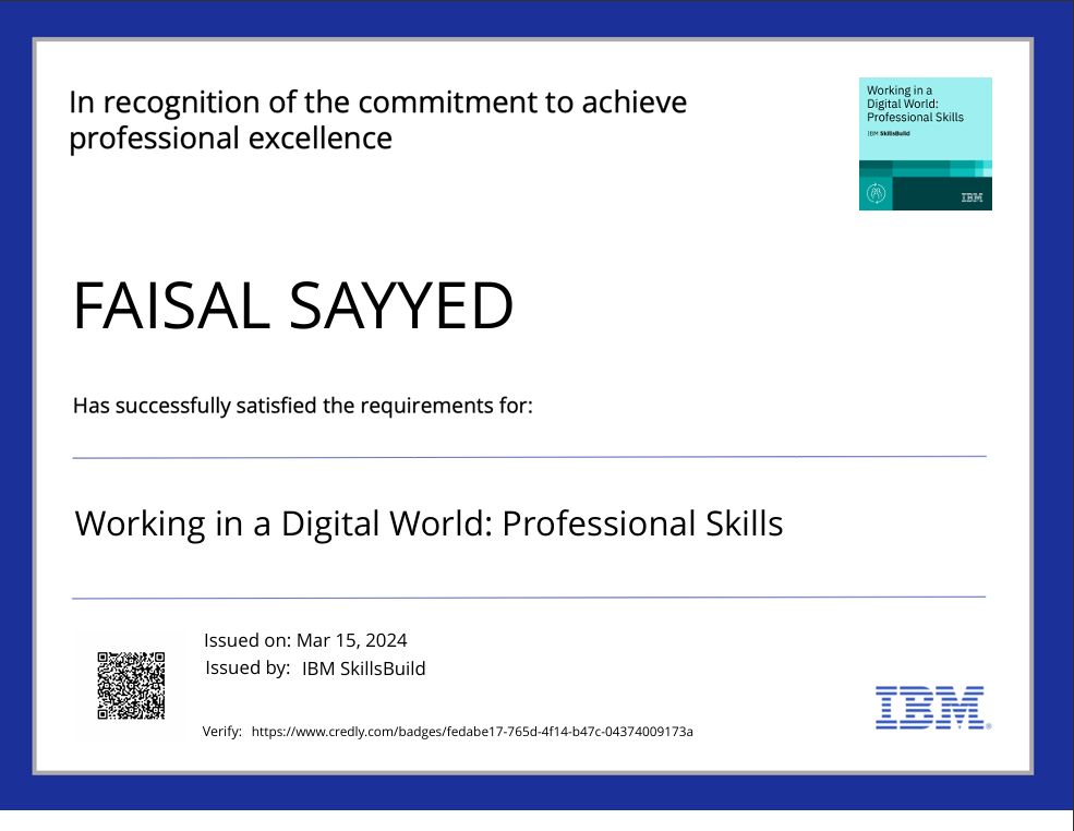 Working in a Digital World: Professional Skills - IBM SkillsBuild