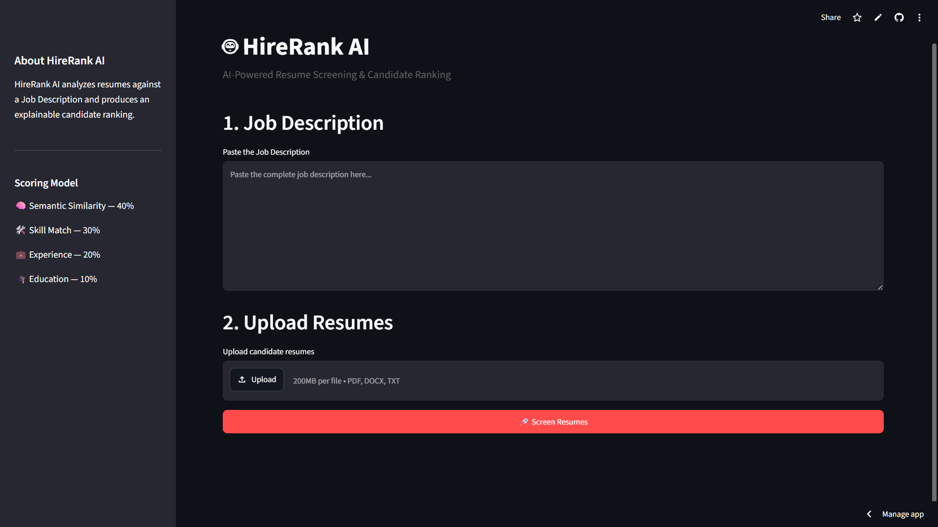 HireRank AI Resume Screening Agent